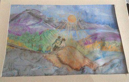Kath, Walking in Hampshire, pastel.